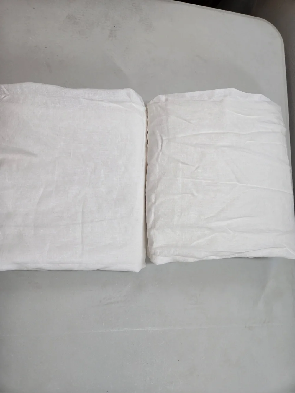 QUINCE Set Of 2 48x96 European Linen Curtains White 0422